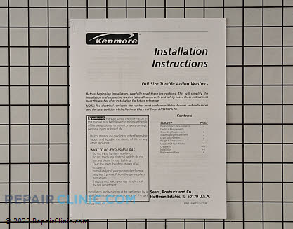 Installation Instructions 134966700 Alternate Product View