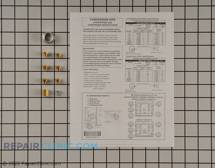 Range/Stove/Oven Conversion Kit AAA75946007 Fast Shipping