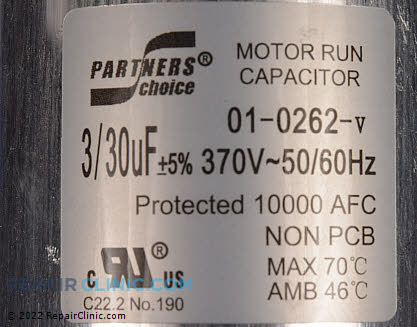 Run Capacitor 01-0262 Alternate Product View