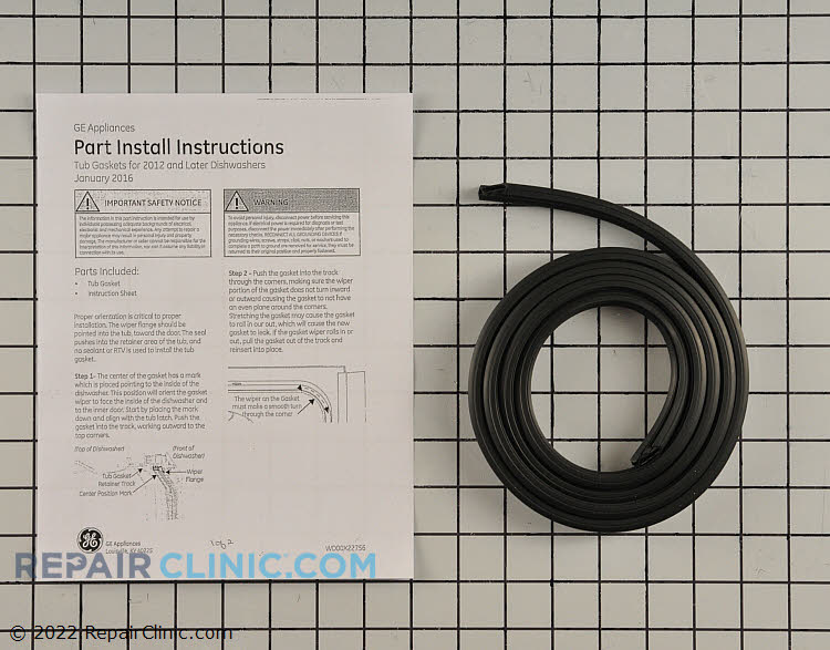 Dishwasher Door Seal WD08X23477 Fast Shipping Repair Clinic