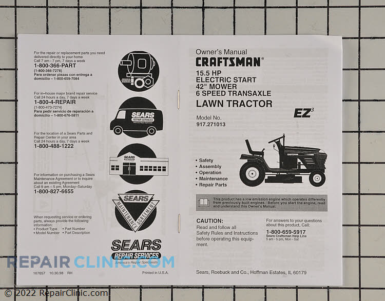 Owner's Manual 917167657 Alternate Product View
