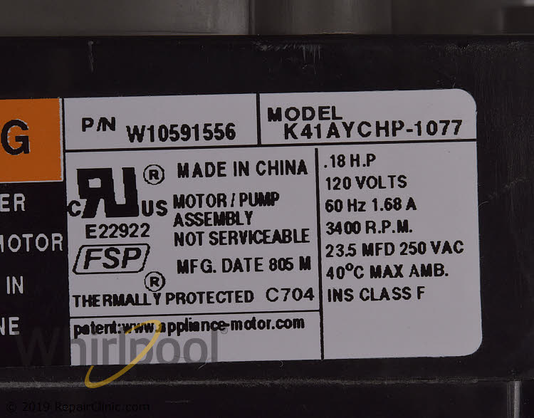 Circulation Pump W10815709 Alternate Product View