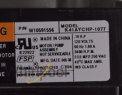 Circulation Pump W10815709 Alternate Product View