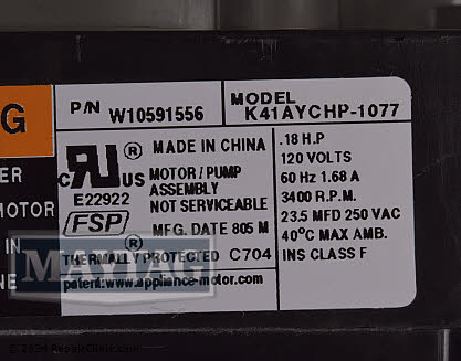 Circulation Pump W10815709 Alternate Product View