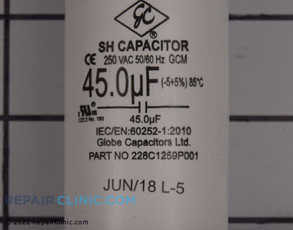 Run Capacitor WH12X10513 Alternate Product View