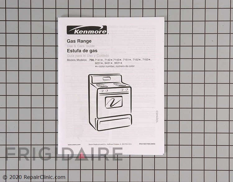 316417303 Kenmore Range/Stove/Oven Manual