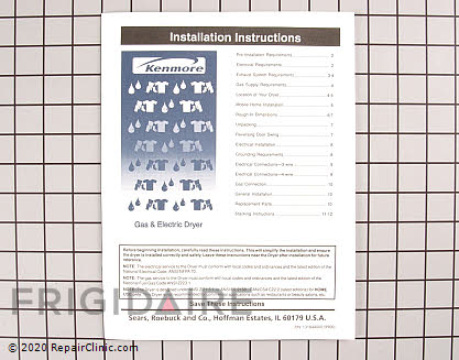 Installation Instructions 131844000 Alternate Product View
