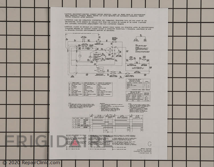 Wiring Diagram 134061500 Frigidaire Appliance Parts