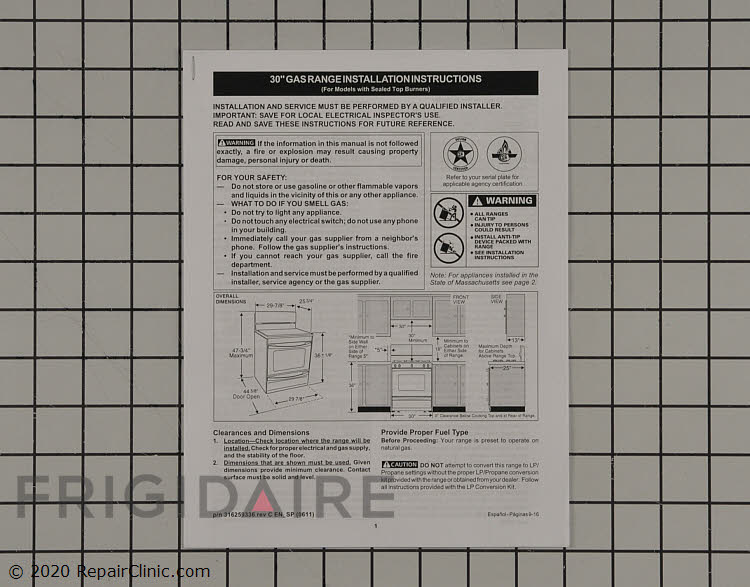 316259336 Installation Instructions