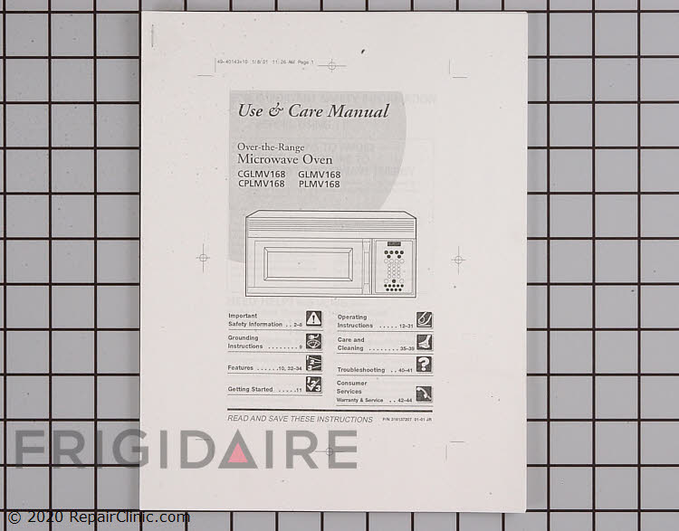 316137207 Manuals, Care Guides & Literature