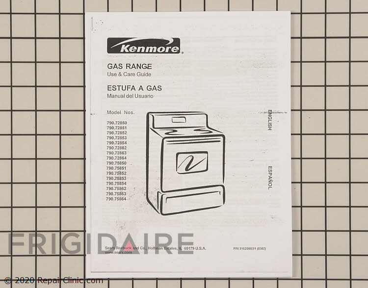 316258031 Kenmore Range/Stove/Oven Manual