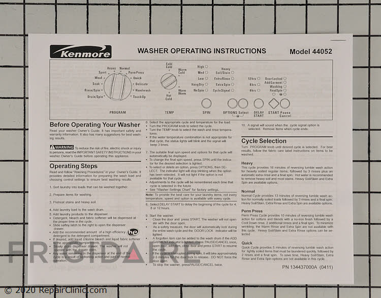 Installation Instructions 134437000 Alternate Product View