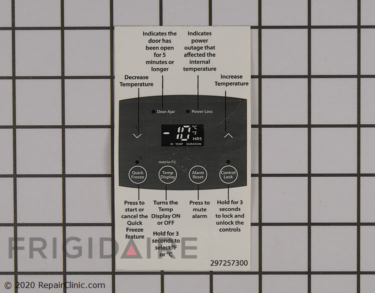 297257300 Kenmore Freezer Label