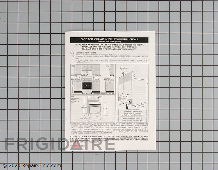 Installation Instructions 316003018 Alternate Product View