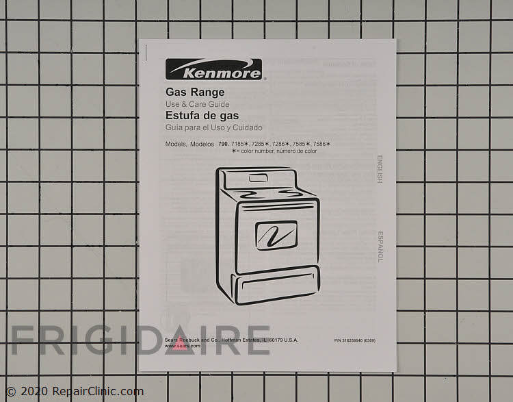 316258040 Kenmore Range/Stove/Oven Manual