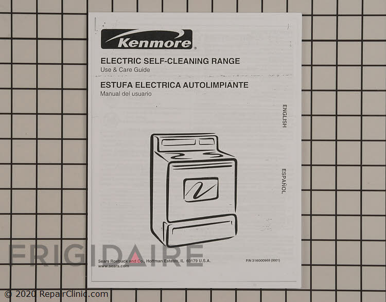 316000968 Kenmore Range/Stove/Oven Owner's Manual