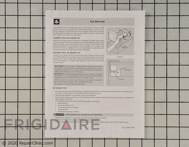 216901700 Freezer Installation Instructions
