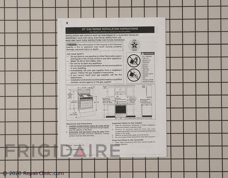 316105806 Installation Instructions