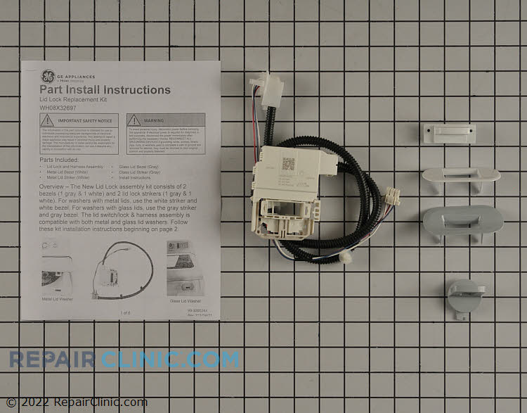 Hotpoint Washing Machine Black Door Handle Latch & Hook Kit - View #11