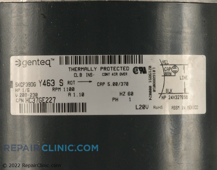 Central Air Conditioner Condenser Fan Motor HC37GE227 Fast Shipping