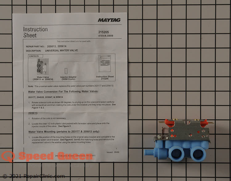 Water Inlet Valve 205613 Alternate Product View