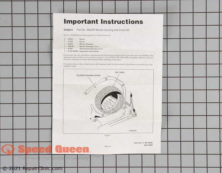 Blower Housing D511969WP Alternate Product View