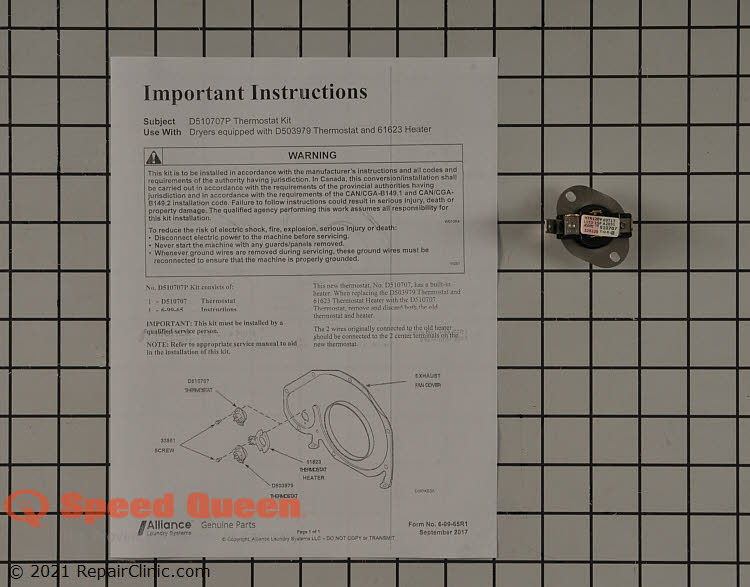 Thermostat D510707P Alternate Product View