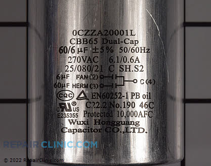 Run Capacitor 0CZZA20001L Alternate Product View