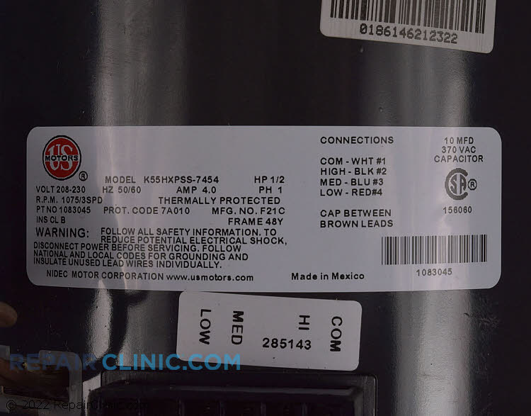 Blower Motor 1083045 Alternate Product View