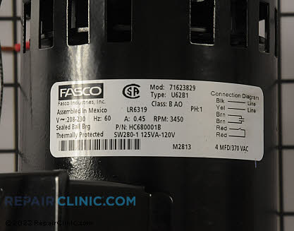 Draft Inducer Motor HC30GR231 Alternate Product View