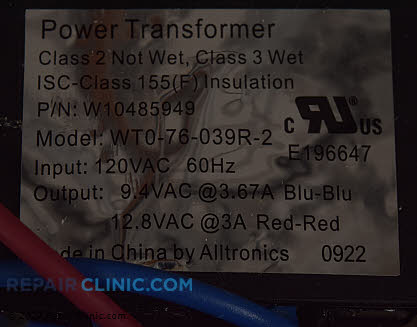 Transformer WPW10485951 Alternate Product View