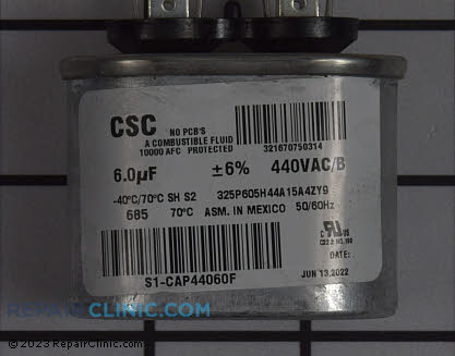 Run Capacitor S1-CAP44060F Alternate Product View