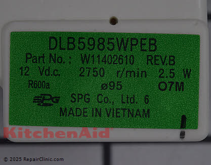 Evaporator Fan Motor W11578030 Alternate Product View
